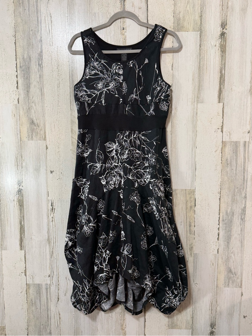 Grace Elements Black & White Floral High-Low Dress
